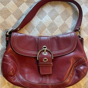 Coach red soho hobo shoulder bag